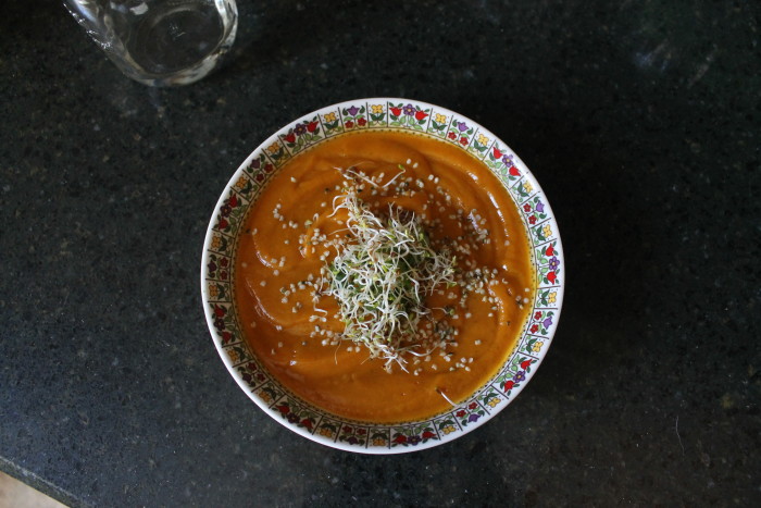 Velvety Sweet Potato Soup With Fresh Herbs